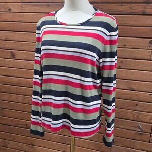 Vintage Fiorlini Int Womens XL 90s Striped Ribbed Knit Top Granola Gilmore Girls